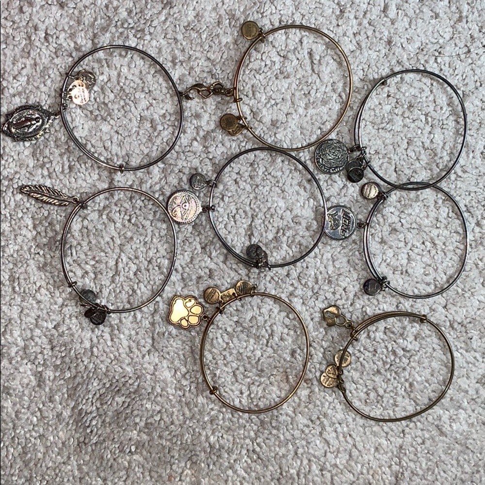 Alex and Ani bracelets.